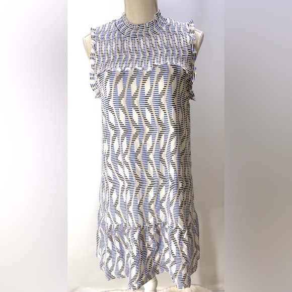 THML Blue and White Patterned Dress - Picture 2 of 12